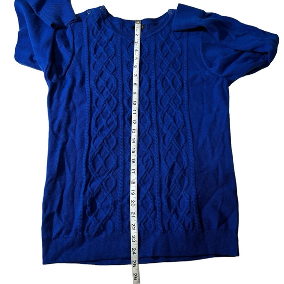 Talbots Lambswool Blend Cable Knit Sweater Preppy Old Money Quiet Luxury Large - Picture 12 of 13